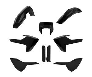 POLISPORT 91505 - Kit Plastique Complet (avec Protège-Fourches) HUSQVARNA Noir