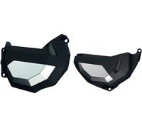 Polisport Honda CRF1100L Africa Twin, couvercle du moteur gauche Noir/Argent Noir/Argent