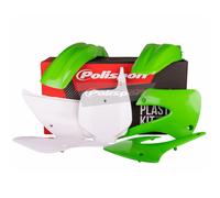 POLISPORT KIT PLASTIQUES KAWASAKI KX85 '01-'13 COULEUR VERT BLANC