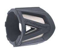 POLISPORT 8484000006 - Protecteur de silencieux résistant grande version 34-40cm UNIVERSEL en acier inoxydable léger et silicone en couleur Gris Nardo
