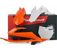 POLISPORT Plastik-Kit mit Luftfilterkastendeckel/Seitenteilen Originalfarbe (2016) passend für KTM SX65