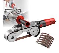 Polisseuse À Bande Pour Tubes, Meuleuse De Tubes (110 W), 6 Vitesses + Polissage Efficace, Roue De Guidage De Précision/Bande Abrasive Anti-déviation, Pour Un Polissage Optimal,2 Roller