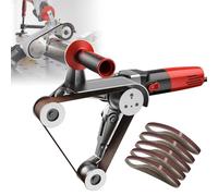 Polisseuse À Bande Pour Tubes, Meuleuse De Tubes (110 W), 6 Vitesses + Polissage Efficace, Roue De Guidage De Précision/Bande Abrasive Anti-déviation, Pour Un Polissage Optimal,3 Roller