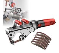 Polisseuse À Bande Pour Tubes, Meuleuse De Tubes (110 W), 6 Vitesses + Polissage Efficace, Roue De Guidage De Précision/Bande Abrasive Anti-déviation, Pour Un Polissage Optimal,4 Roller