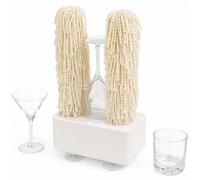 Polisseuse À Verres Électrique, 2 Brosses Microfibre, 600 Tr/min, Pour Bars | Moteur 15 W Pour Polir Dedans Et Dehors; Ventouse Stable Et Arrêt Auto Après 30 Min, Pour Flûtes Et Verres Bas.(White)