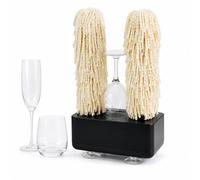 Polisseuse À Verres Électrique, 2 Brosses Microfibre, 600 Tr/min, Pour Bars | Moteur 15 W Pour Polir Dedans Et Dehors; Ventouse Stable Et Arrêt Auto Après 30 Min, Pour Flûtes Et Verres Bas.(Black)
