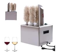 Polisseuse à verres professionnelle, machine à polir électrique pour verres vin, 5 chiffons de polissage, idéale pour bar, cave, restaurant, karaoké, hôtel, café, cuisine