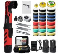 Polisseuse auto, 2 batteries 2,3 Ah, 6 vitesses réglables pour polir, cirer et nettoyer - Rouge