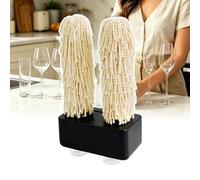 Polisseuse De Verre À Rotation Électrique, Machine À Verre À Séchage | Avec Deux Têtes De Brosse , Nettoyage À 600 Tr/min + 360°, For Les Cuisines Des Hôtels Et Des Restaurants(Black)