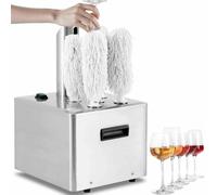 Polisseuse de verre commerciale, machine de polissage de verre à vin électrique avec séchage instantané à air chaud à 60 °C, brosses en microfibre amovibles, finition à 360° sans traces 5Head