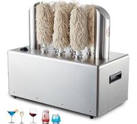Polisseuse de verre commerciale, machine de polissage de verre à vin électrique avec séchage instantané à air chaud à 60 °C, brosses en microfibre amovibles, finition à 360° sans traces 8Head