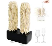 Polisseuse De Verre Électrique, Double Brosse, Forte Aspiration | Brosse : Microfibre double rotation | Base : ventouses puissantes | Utilisation : toute la verrerie(Black)