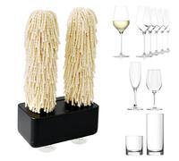 Polisseuse de verrerie domestique, polisseuse électrique de verre à vin, séchage instantané 600 tr/min, pour pubs commerciaux, restaurants, bistros, hôtels, cuisines black