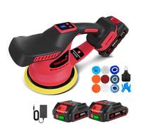 Polisseuse de voiture sans fil 150mm 21V, 6 vitesses réglables, avec 11X Accessoires - ONEVAN - 2X 1500mAh Batteries