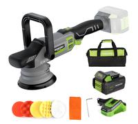WORKPRO Polisseuse de Voiture sans Fil 20V, Polisseuse Orbitale sans Balais à Double Action, 7 Vitesses (2000-5000 tr/min), Poignée en D Réglable, avec Sac, pour Voitures, Sols, Carreaux, Meubles