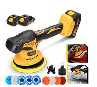 Polisseuse de voiture sans fil 21V 150mm, 8 Vitesses - MellWin - 2X 1.5AH Batteries, 11x Accessoires