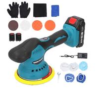 Polisseuse de Voiture sans Fil 21V, Kit Polisseuse Excentrique avec Accessoires de Polissage, pour Détails et Élimination des Rayures