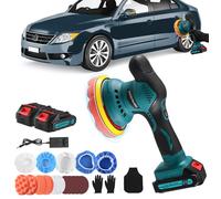 Polisseuse de Voiture Sans Fil 21V Lustreuse Polisseuse Orbitale avec 2 Batteries 6 Vitesses Variables 2800-5500 tr/min