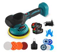 Polisseuse de voiture sans fil, 21V Machine à cirer avec 11X Accessoires - 2X 2AH Batteries