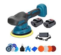 Polisseuse de voiture sans fil 6 vitesses électrique Auto polissage nettoyage métal épilation bois ponçage outil suppression la rouille,Faibles Vibrations(2PCS 2000mAh Battery)