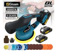 Polisseuse de voiture sans fil Gisam, 6 vitesses, polisseuse électrique sans fil, machine à polir et à cirer les voitures, pour batterie Makita 18v No Battery No Plug