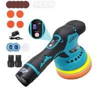 Polisseuse de voiture sans fil, kit de polissage voiture, 2 batteries 12V, polisseuse orbitale avec 16 Accessoires, 2800-5500RPM