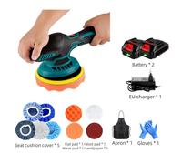 Polisseuse de voiture sans fil, Polisseuse, Machine à cirer - 2X 1300mah Batteries et 11x Accessoires, 2500-7000RPM, 6 Vitesse