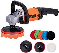 Polisseuse de Voiture, TOPWAY 1200W 150mm 180mm avec éponges de Polissage Set, 6 Vitesses Variables, Machine à Cirer de Polissage de Voiture électrique, Kit de Détail de Voiture