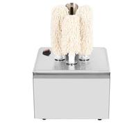 Polisseuse électrique commerciale pour verres à vin, polisseuse électrique à 3 brosses en microfibre, machine d'essuyage de verrerie avec séchoir chauffant, pour bars, cafés Five brush heads