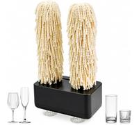 Polisseuse électrique pour verres à vin 600 tr/min avec double brosse | Machine automatique de polissage et de séchage du verre avec deux brosses pour bars, restaurants, hôtels et cuisines