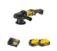 Polisseuse orbitale 18V DCM848N-XJ + 2 batteries 18V 5 Ah + 1 chargeur DCB1104-QW DEWALT