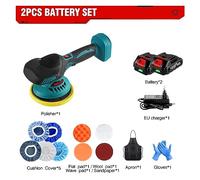 Polisseuse Orbitale Outil rotatif multifonctionnel de Machine polissage cirage automatique haute efficacité polisseur voiture électrique for la batterie 18v(2 Battery Set)