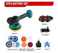 Polisseuse Orbitale Polisseuse de voiture sans fil polisseuse électrique Automobile polissage scellement Machine glaçure for batterie 18 v(2 Battery Set)