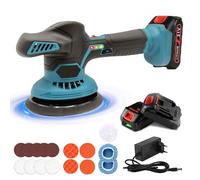 Polisseuse sans fil - 6 vitesses - Polisseuse 2800-6000RPM -125 mm - 2 Batteries - Polissage et cirage de voitures, sols et meubles