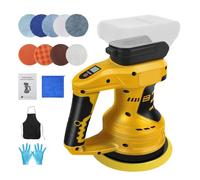 Polisseuse sans fil compatible avec batterie Dewalt 20 V (sans batterie), polisseuse excentrique électrique de 15,2 cm avec 12 embouts et indicateur de niveau de batterie, 0-4500 tr/min, 8 vitesses