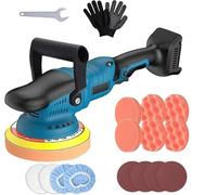 Polisseuse sans fil compatible avec batterie Makita 18 V (sans batterie), polisseuse excentrique de 150 mm avec 15 embouts, 2800-5600 tr/min, 6 vitesses variables, polisseuse pour l'entretien de la