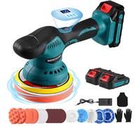 Polisseuse sans fil pour voiture, 6 vitesses variables, 2800-5500 tr/min, avec 2 batteries 21 V 2,0 Ah pour enlever les rayures