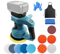 Polisseuse Voiture Compatible avec Makita 18 V, kit de Polissage Sans Filvoiture, Polisseuse Orbitale avec 8 Vitesses Variables & 4500RPM, 150mm polissage Pad, pour Détails Voiture, Sans Batterie