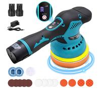 Polisseuse Voiture, Polisseuse Orbitale Polisseuse Excentrique 5500RPM 125mm polissage Pad, 8 Vitesse Variable Ponceuse, 12V