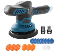 Polisseuse voiture sans fil 125mm - MAWIRON - 750-6800OPM， 6 vitesses réglable avec 2 battries 12V 3,0 Ah