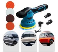 Polisseuse voiture sans fil 125mm - Tanbaby - 2800-5500r/min 6 vitesses réglable avec 2 battries 12V