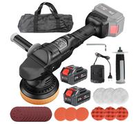 Polisseuse Voiture Sans Fil 21V 1000 W Polisseuse Orbitale Aléatoire de 5 Pouces avec 2 Batteries 6 Vitesses pour Polissage, Cirage