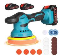 Polisseuse Voiture Sans Fil 21V 2 Batteries Et Chargeur 380W 2800-6000RPM 6 Vitesses Reglables Plateau 125-150mm Kit 16 Pieces