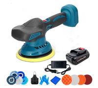 Polisseuse Voiture Sans Fil 21V Compatible, 6 Vitesses Réglables 2500~5000RPM, Affichage Numérique, Plateau 150mm, 1 batterie