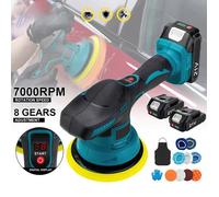Polisseuse Voiture Sans Fil 21V Compatible Makita 18V, 8 Vitesses Réglables 2500-7000RPM, Affichage Numérique, Plateau 150mm, Outil