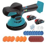 Polisseuse Voiture Sans Fil 300W - Polisseuse Voiture Sans Fil 6 Vitesses 2800-6000RPM - Compatible Makita - Plateau 150mm Lustrage
