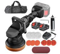 Polisseuse Voiture Sans Fil 5 Pouces 29PCS - Moteur Brushless 1000W, 6 Vitesses 1000-5200RPM, Batterie 21V Double, Orbite 15mm, Kit