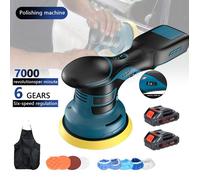 Polisseuse Voiture Sans Fil 6 Vitesses 550-7000 RPM - Moteur Brushless Haute Puissance - Ø150mm - Compatible Makita, Pour Cire Auto