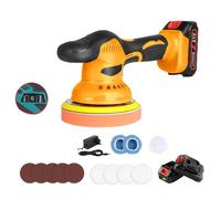 Polisseuse Voiture Sans Fil avec 2 Batteries 21V, 6 Vitesses Variables & 2800-6000RPM, Polisseuse Orbitale 125mm-150mm, Polissage