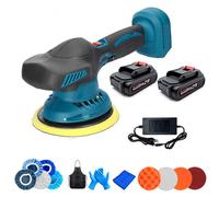 Polisseuse Voiture Sans Fil Compatible Makita, 2 Batteries , 6 Vitesses Réglables 2500-5000RPM, Plateau 150mm, Outil De Polissage